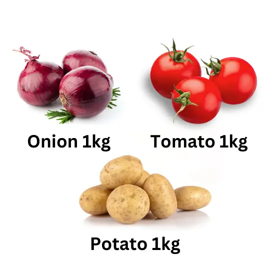 OTP Combo - Onion 1Kg, Tomato 1kg, Potato 1kg